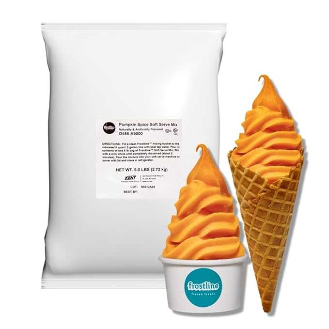 Frostline Pumpkin Spice Soft Serve Ice Cream Mix | Lactose & Gluten Free Mix | Use Blender