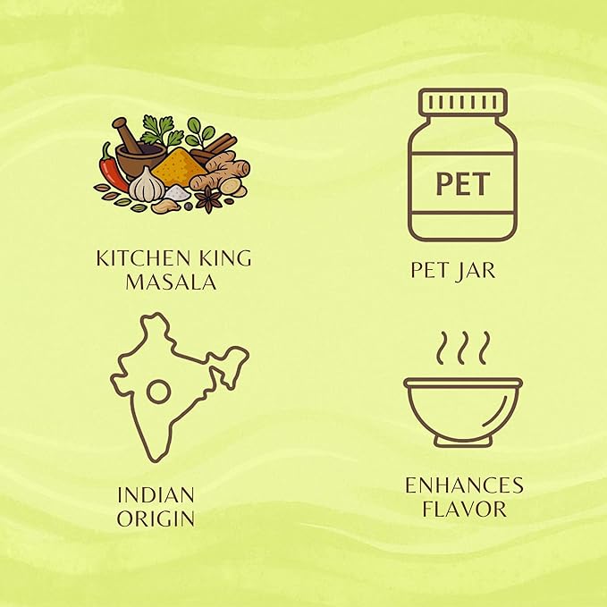 AYURVEDASHREE Kitchen King Masala 100gm PET Jar ~ All Natural | Vegan | No Colors | NON-GMO |