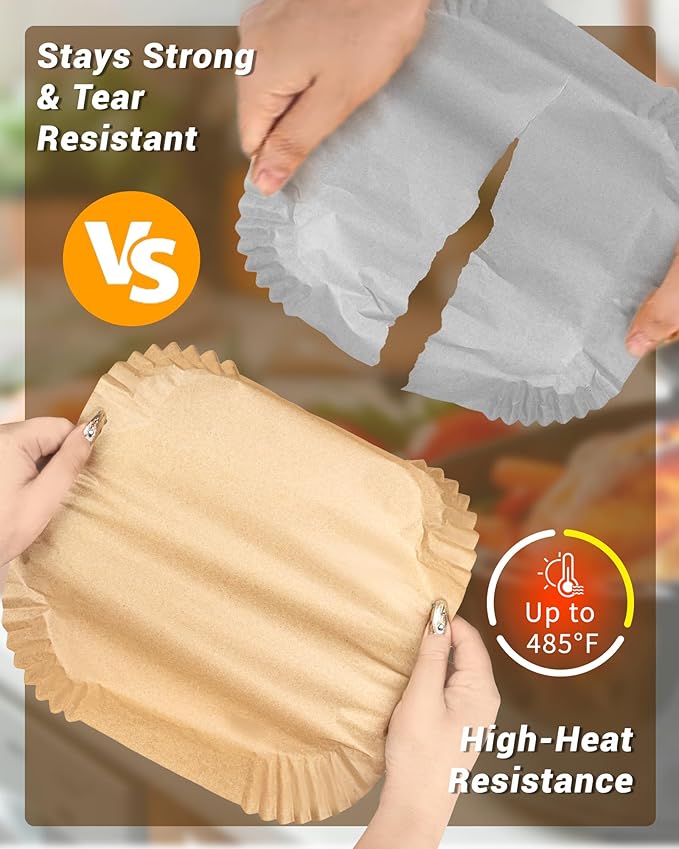 500Pcs Air Fryer Paper Liners, 8??Square Disposable Parchment Paper Liner for 5-8 QT Air Fryer