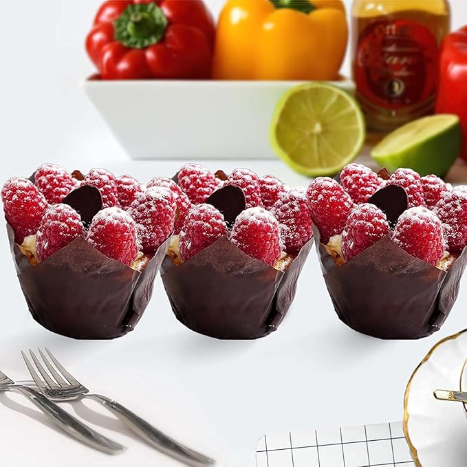 200PACK Tulip Baking Paper Cups Cupcake Liners Baking Cups Muffin Wrappers Greaseproof Paper
