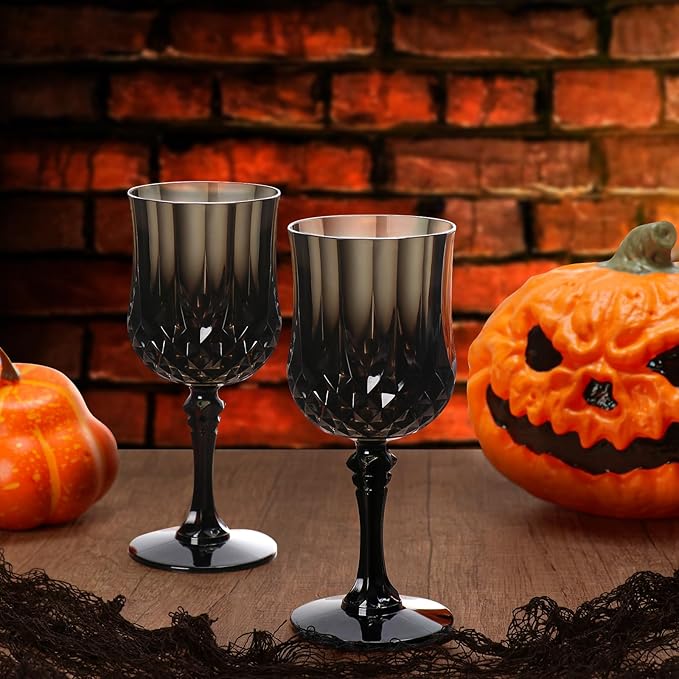 XUWAIDSGN 7oz Plastic Vintage Wine Glasses Drinking Glasses Unbreakable Wedding Glassware Crystal