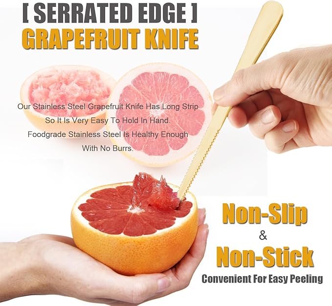 Grapefruit Spoon Serrated Edge Grapefruit Knife Stainless Steel Grapefruit Utensil Tool Dessert