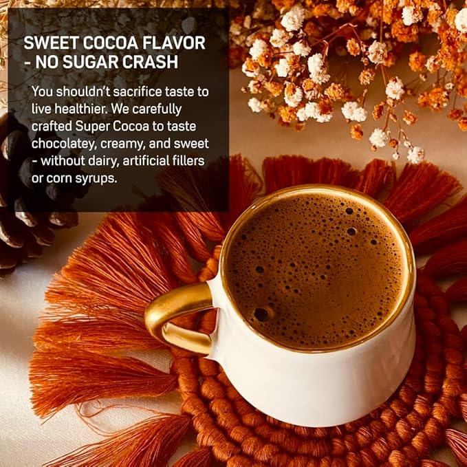 Super Cocoa Coffee Alternative Hot Chocolate Mix - Nootropics Brain Support Supplement for Memory &