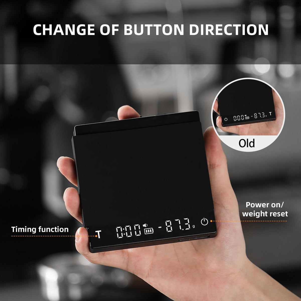 MHW-3BOMBER Mini Coffee Scale with Timer,Rechargeable Espresso Scale with Gravity Sensing,2kg/0.1g