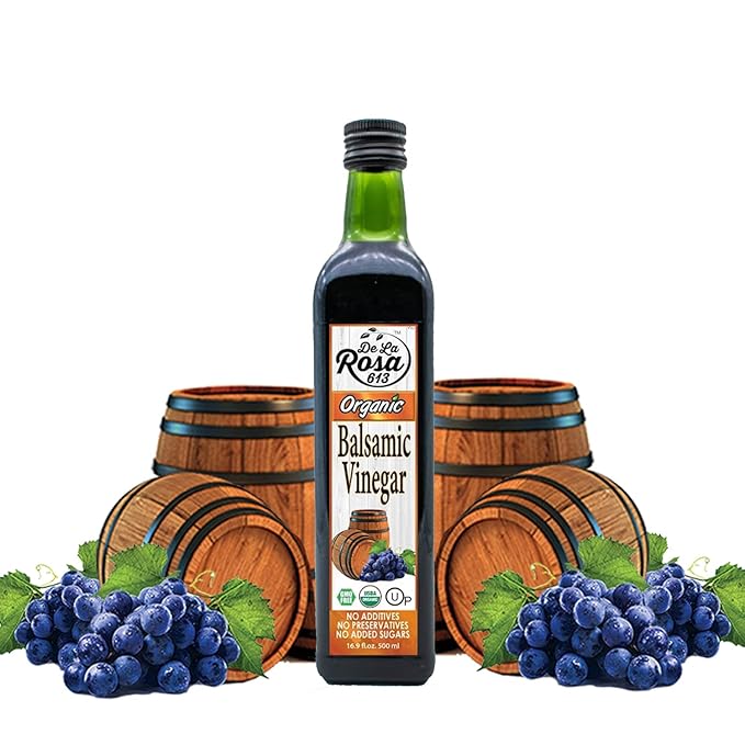 De La Rosa Organic Balsamic Vinegar, Kosher for Passover, Vegan & Gluten Free, Balsamic Vinegar