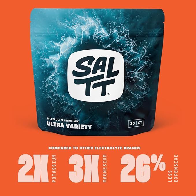 Keto Chow SALTT Electrolytes Powder Packets, Ultra Variety Pack (30 Packets) - Magnesium