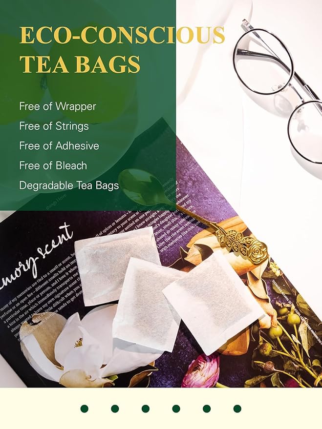 GLDNT Organic Green Tea Bags, Natural Pure Organic Green Tea, Super Antioxidant, Caffeinated, 100