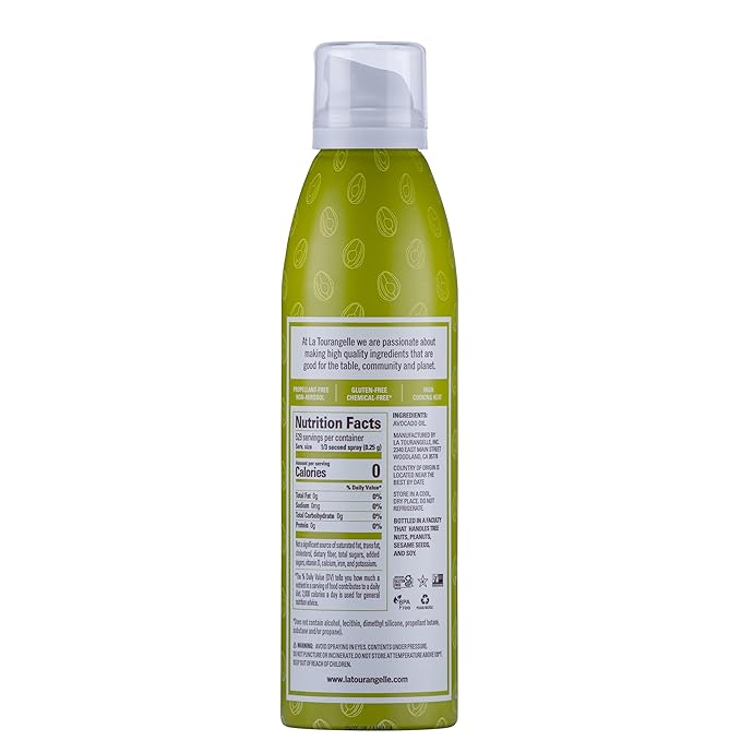 La Tourangelle, Avocado Oil Spray, Handcrafted from Premium Avocados, High Smoke Point Refined Oil