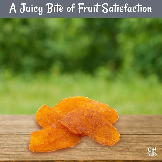 Oh! Nuts Dried Mango Sweet & Spicy - 1 lb - Sweetened Dried Fruit Slices - Packed in New York