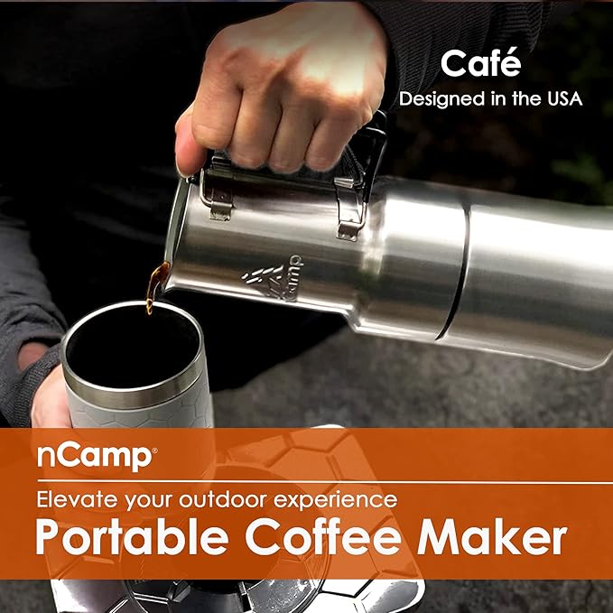 nCamp - Café, Portable Coffee Maker, Portable Espresso Machine, Compact Camping Coffee Maker