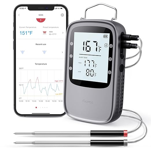 Govee Bluetooth Meat Thermometer, Wireless Meat Thermometer for Smoker Oven, Digital Grill