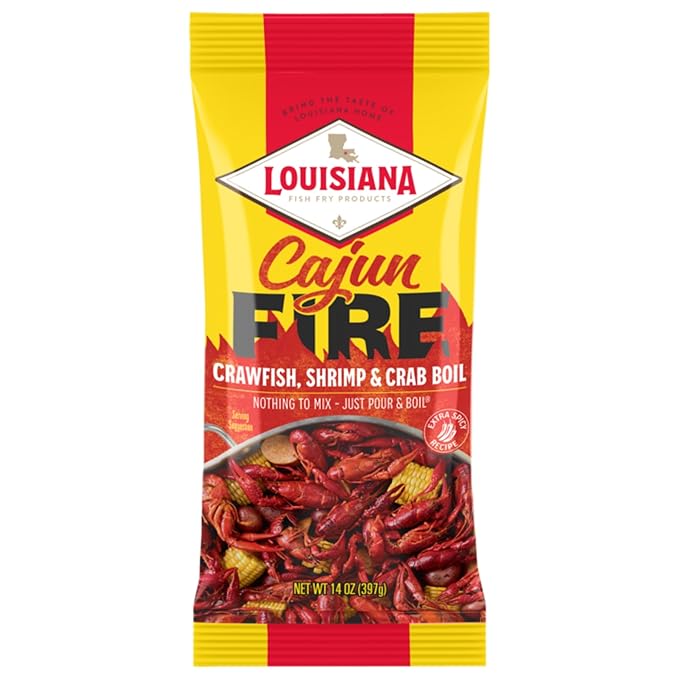 Louisiana Fish Fry, Cajun Fire Boil, 14 oz (Pack of 1)
