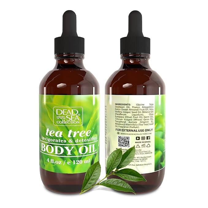 Dead Sea Collection Body Oil with Tea Tree-Dry Skin Moisturizer and Hydrating Massage - Nourishing
