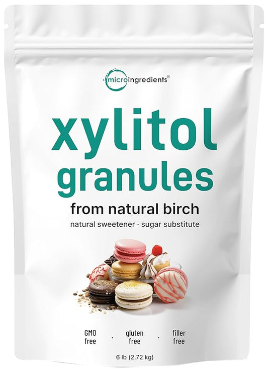 Xylitol Sweetener, 6 Pounds, Natural Sweetener, 1:1 Sugar Substitute and Low Calorie, Great for