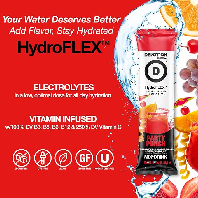 Devotion Nutrition HydroFLEX Water Flavoring Packets ??Sugar-Free Hydration with Vitamins &