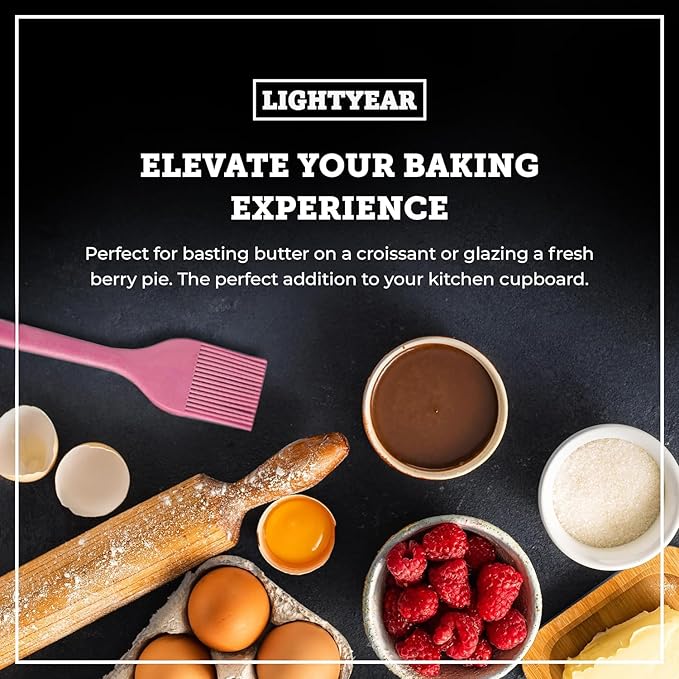 Lightyear Silicone Basting Pastry Brush Set (2 Pcs) ❘ 450°F Heat Resistant Oil Brush for Your