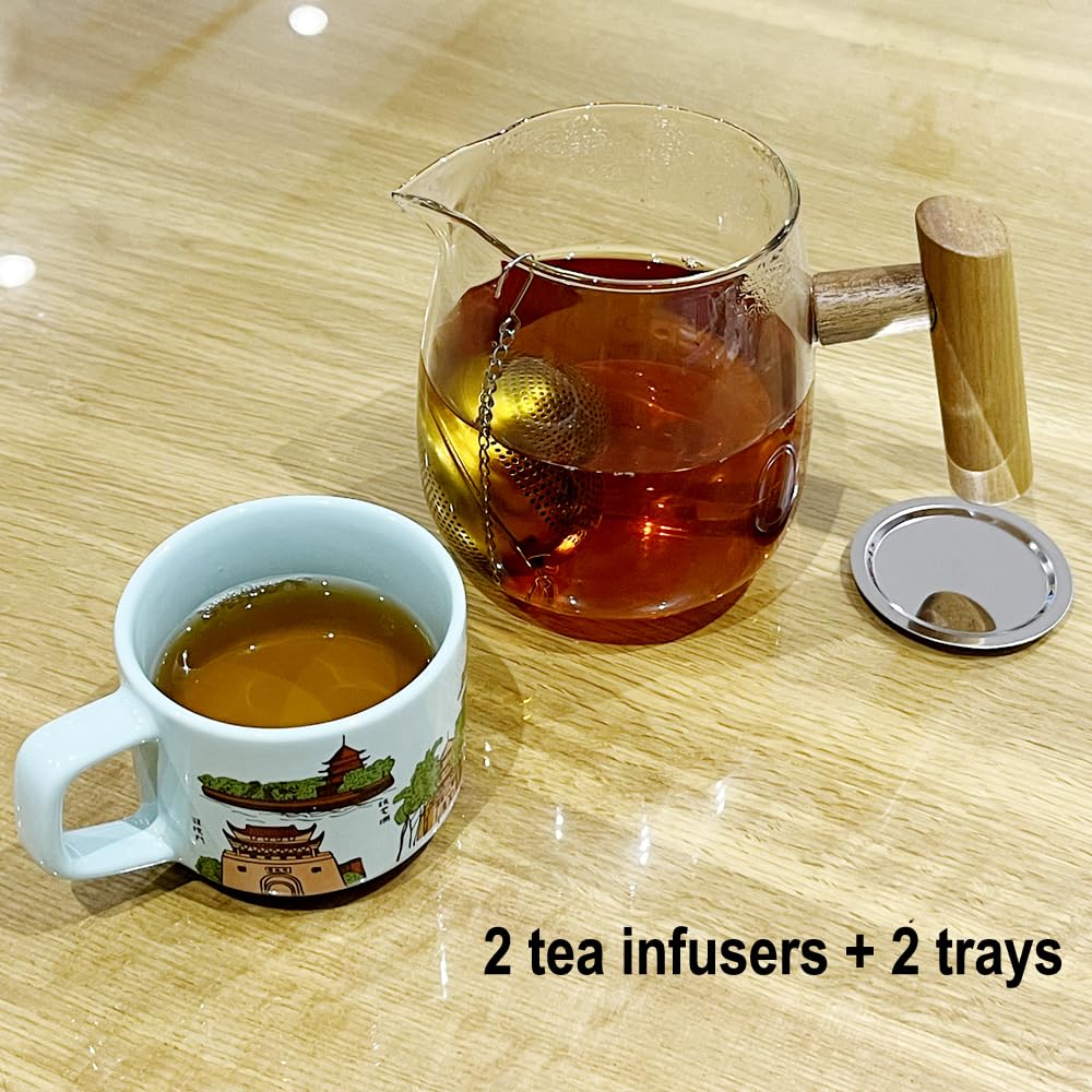 Lyxa SR 2 Pack Food Grade 304 Stainless Steel Mesh Tea Ball 2.1 Inch Tea Infuser Strainer Filter