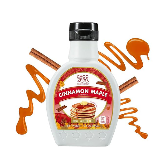 ChocZero Cinnamon Maple Syrup ??Sugar-Free, Keto Friendly, High Fiber, Monk Fruit Sweetened, Low