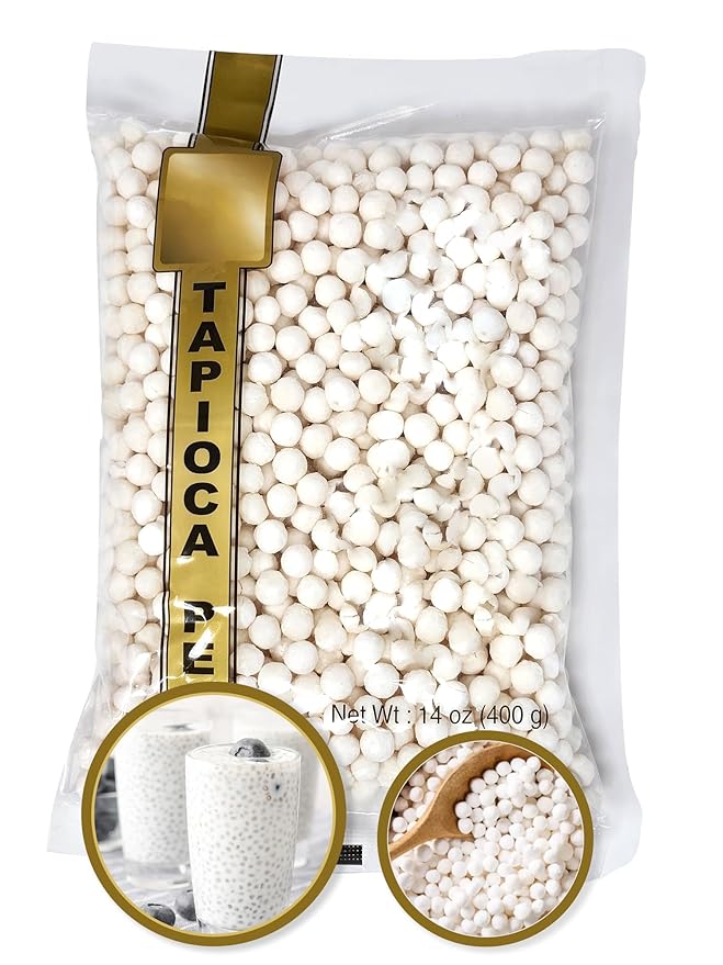 Tapioca Pearls, Tapioca Balls, White Tapioca Pearls For Boba Tea, 14 oz (Large)