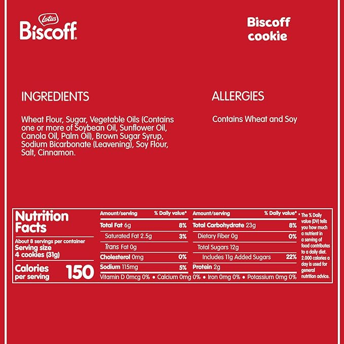 Lotus Biscoff, Caramelized Biscuit Cookies, non GMO + Vegan - 8.8 Ounce (Pack of 10)