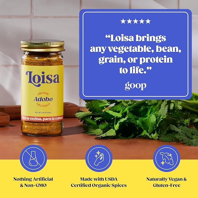 Loisa Seasoning, USDA Organic, Non-GMO, No-MSG, No Preservatives, No Artificial Coloring, No