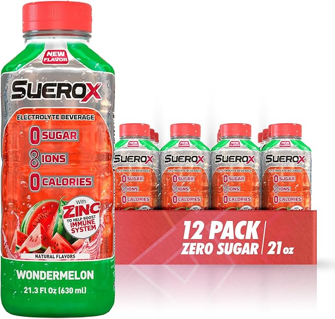 SueroX Sugar-Free Sports Drink for Hydration and Recovery, Electrolyte Hydration Drink with 8 Ions