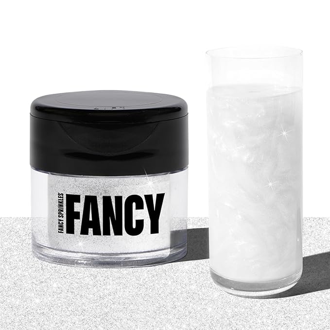Fancy Sprinkles Diamond White Premium Edible Glitter, 100% Edible Glitter for Sparkling Food &