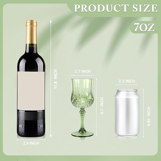 Plastic Wine Glasses，Plastic Goblets Vintage Style Cordial Drinking Glasses for Wedding Reception