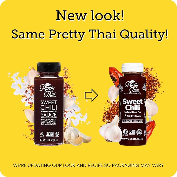Pretty Thai Sweet Chili Sauce, Gluten Free Certified Non-GMO Authentic Vegan Stir Fry, BBQ