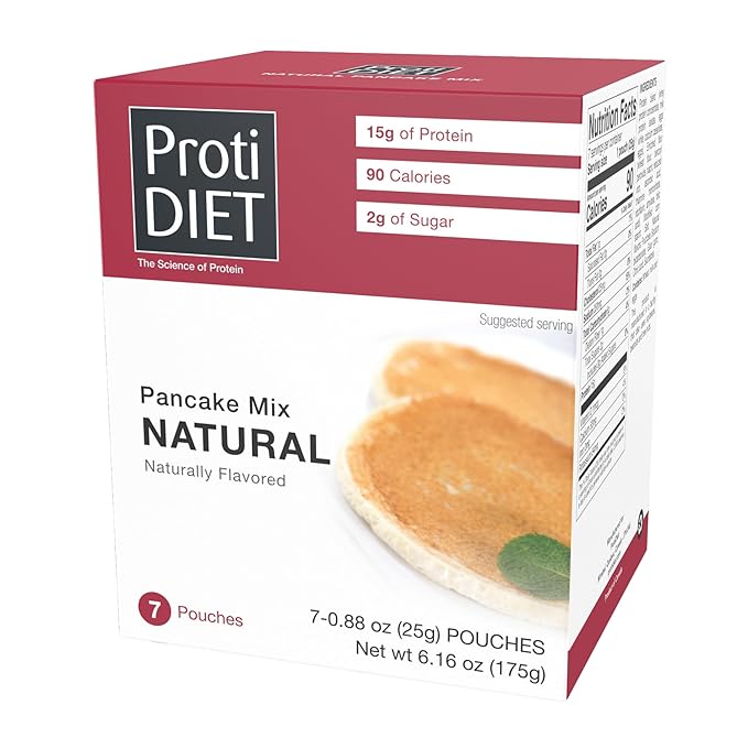 ProtiDIET Naturally Flavored Protein Pancake Mix - Low Fat High Protein Snacks - Nutrient-Rich
