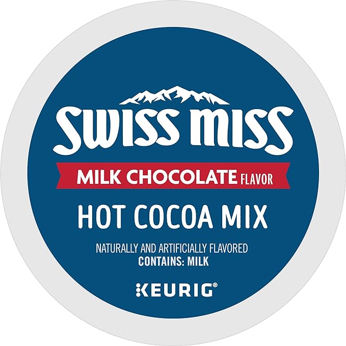 Swiss Miss Milk Chocolate Hot Cocoa Keurig Single-Serve K Cup Pods, 44Count, Milk Chocolate Hot