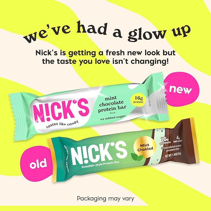 Nick?™s Mint Chocolate Protein Bars ??12-Count Box | High Protein, Low Calories, Low Carbs, Keto