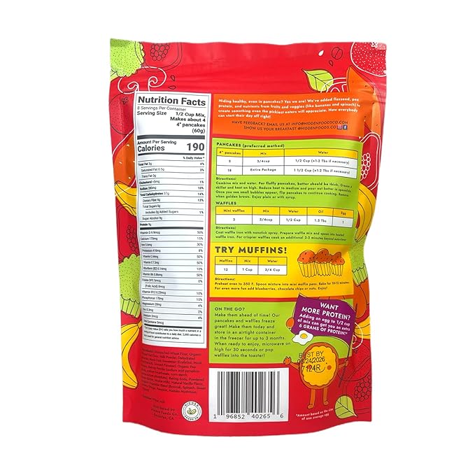 Hidden Foods Variety Pancake Mix 3-Pack | Cinnamon Churro, Homestyle & Chocolate Pancake Mixes |