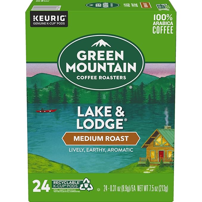 Green Mountain Coffee Roasters Lake and Lodge Blend Keurig Single-Serve K-Cup pods, Medium Roast
