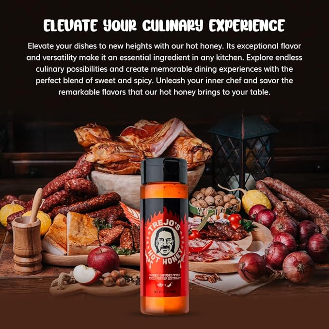 Trejo's Tacos Hot Honey | Sweet and Spicy Honey Hot Sauce | Infused with Chili Pepper Extract |