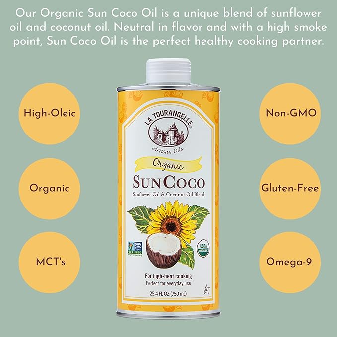 La Tourangelle, Organic Sun Coco Oil, Unique Blend of Organic High-Oleic Sunflower Oil and Organic