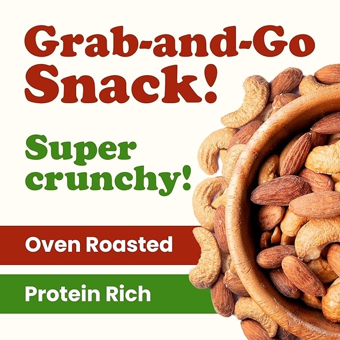 Food to Live - Dry Roasted Almonds and Cashews Mix, 8 Ounces ??Unsalted Oven Roasted Nuts, Protein