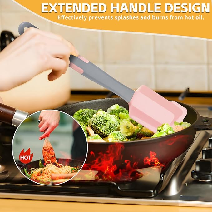 Extra Long Pastry Brush - Silicone Spatula - Basting Brush+Spatula Silicone Heat Resistant,for
