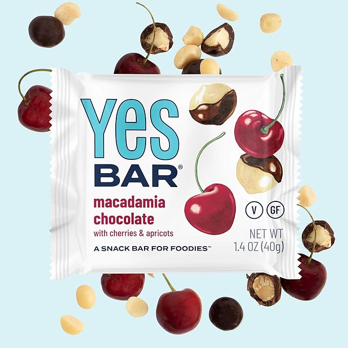 The YES Bar ??Macadamia Chocolate ??Plant Based Protein, Decadent Snack Bar ??Vegan, Paleo, Gluten