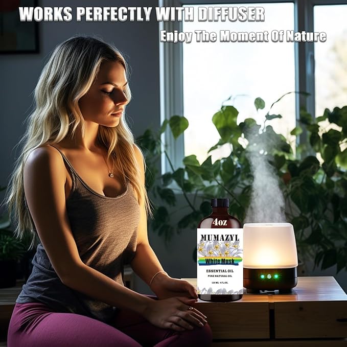 White Musk Essential Oil, White Musk Oil 4 Fl Oz 120ML for Diffuser Humidifier Yoga Cleaning DIY