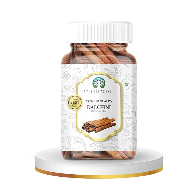 AYURVEDASHREE Cinnamon Sticks 70gm PET Jar | All Natural | Vegan | No Colors | NON-GMO | Round