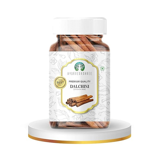 AYURVEDASHREE Cinnamon Sticks 70gm PET Jar | All Natural | Vegan | No Colors | NON-GMO | Round