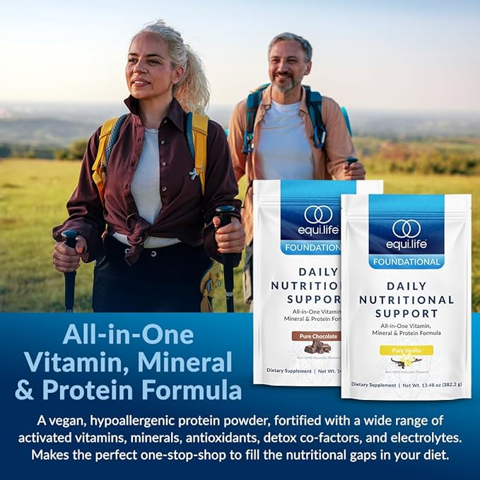 Equilife Daily Nutritional Support, All-in-One Multivitamin Meal Replacement, Pure Vanilla Flavor