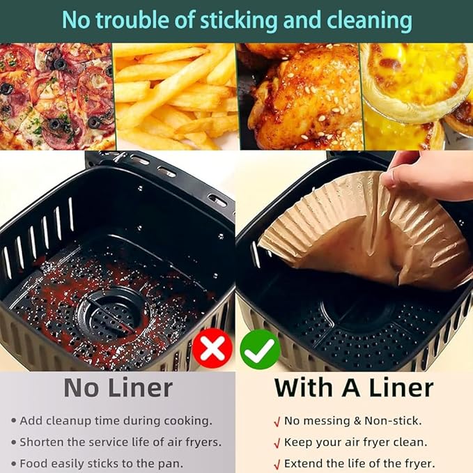 parchment paper for air fryer, 6.3inch round air fryer liners disposable,125PCS Non-stick parchment