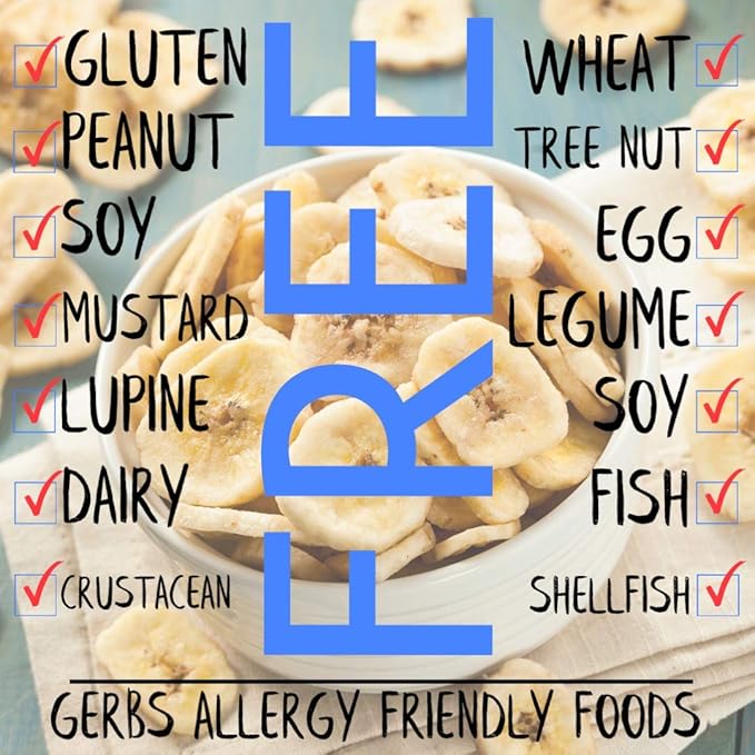 Gerbs Banana Chips Sweetened, 2 LBS – Unsulfured & Preservative Free - Top 14 Allergy Friendly &
