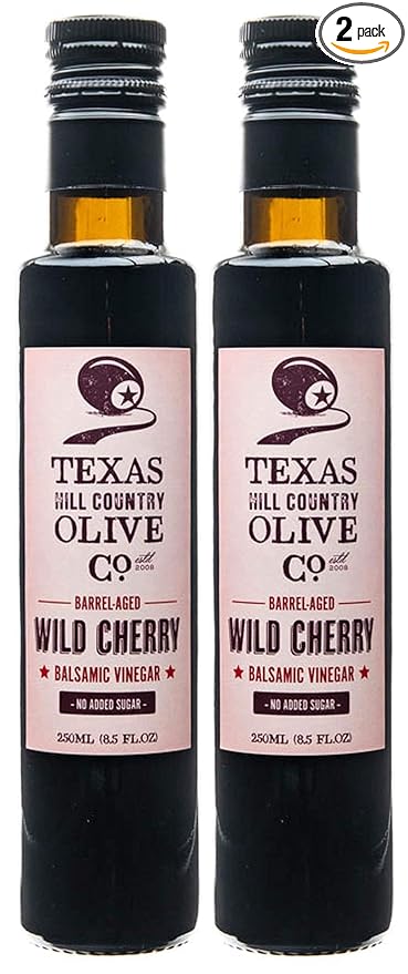 Wild Cherry Balsamic Vinegar - Gourmet Barrel Aged Infused Balsamic Vinegar - Great for Dressing