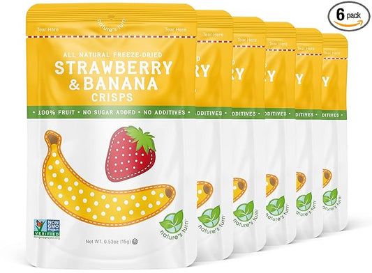 Nature’s Turn Freeze-Dried Strawberry Banana Crisps – Healthy, Gluten-Free, Crispy & Delicious