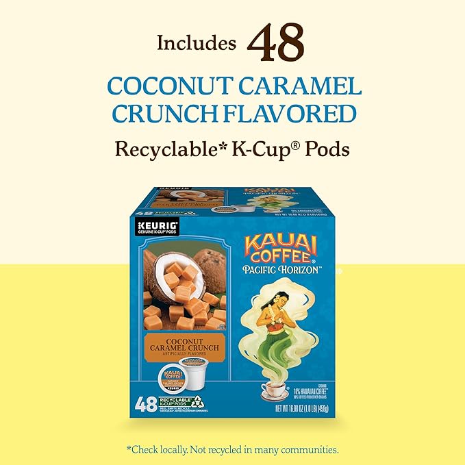 Kauai Coffee K-Cup Pods for Keurig Brewers – Arabica Coffee, 10% Hawaiian – Medium Roast, Nutty