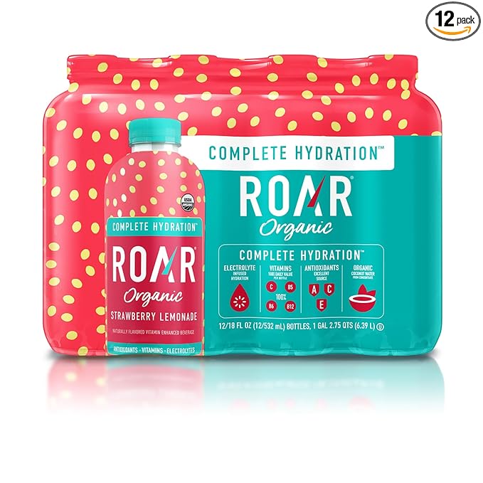 ROAR Complete Hydration Organic - Electrolyte Drinks Loaded with Vitamins C, B5, B12 - Non-GMO