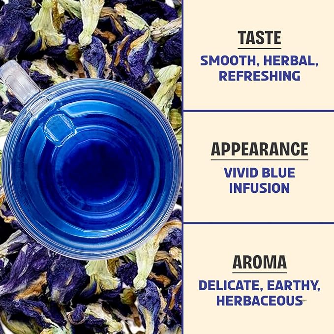 BREWIX, Butterfly Pea Flower Herbal Tea Loose Leaf (40+ Cups,1.41oz/40g) | Caffeine Free | Premium